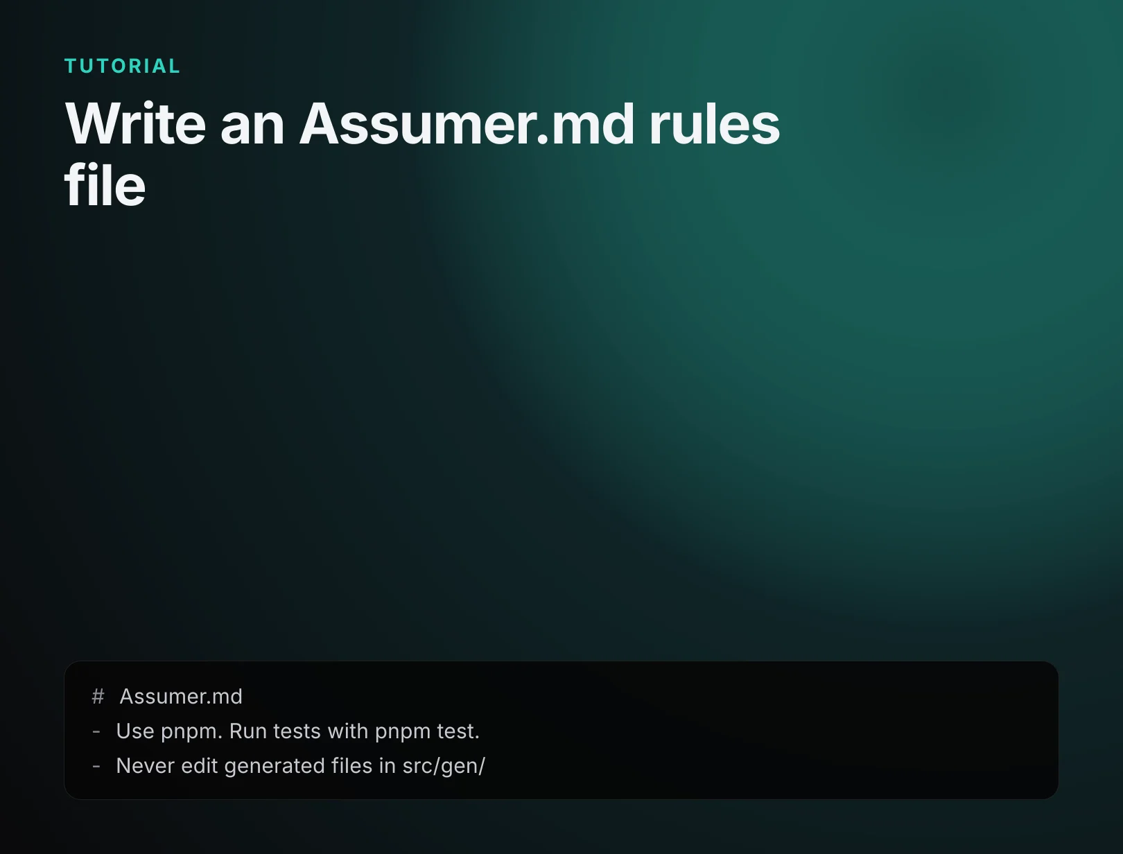 Write an Assumer.md rules file